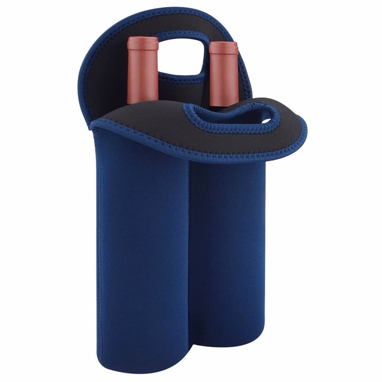 2 Bottle Insulated Neoprene Wine Carrier Tote Bag Water Bott