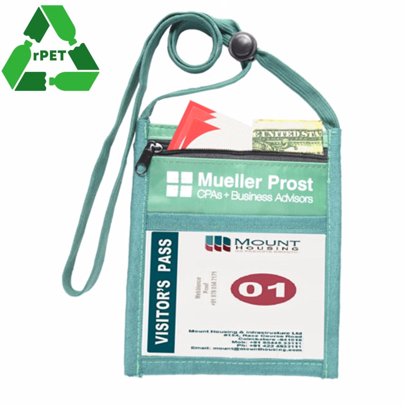 Nylon RPET Recycled Pouch With Front Zipper Pocket