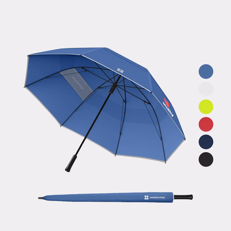 Weatherman® 100% Recycled 66″ arc UPF 50+ Golf Umbrella