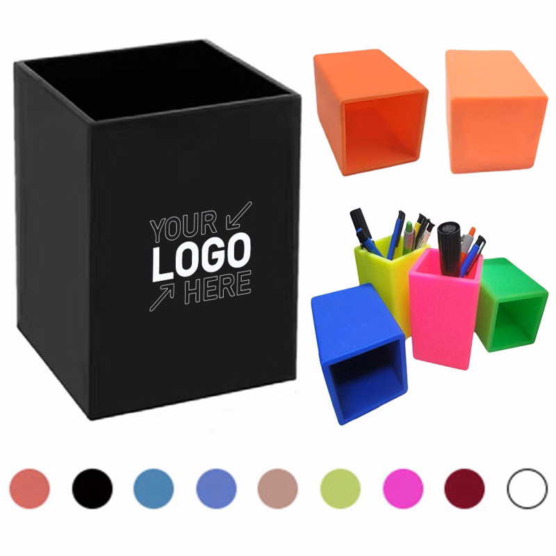 Square Soft Silicone Pen Holder