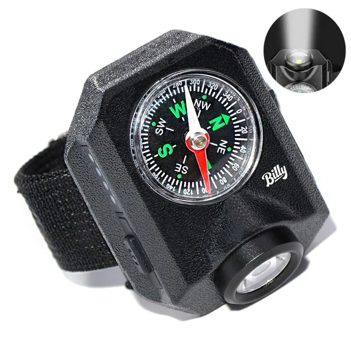 Rechargeable Adjustable Wrist Light w/ Compass 1