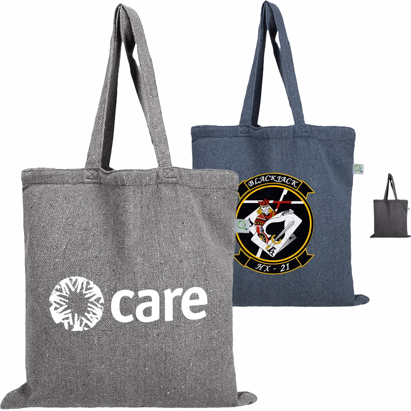 100% Recycled Heavy Cotton Canvas Bag USA Decorated (15" x 16")