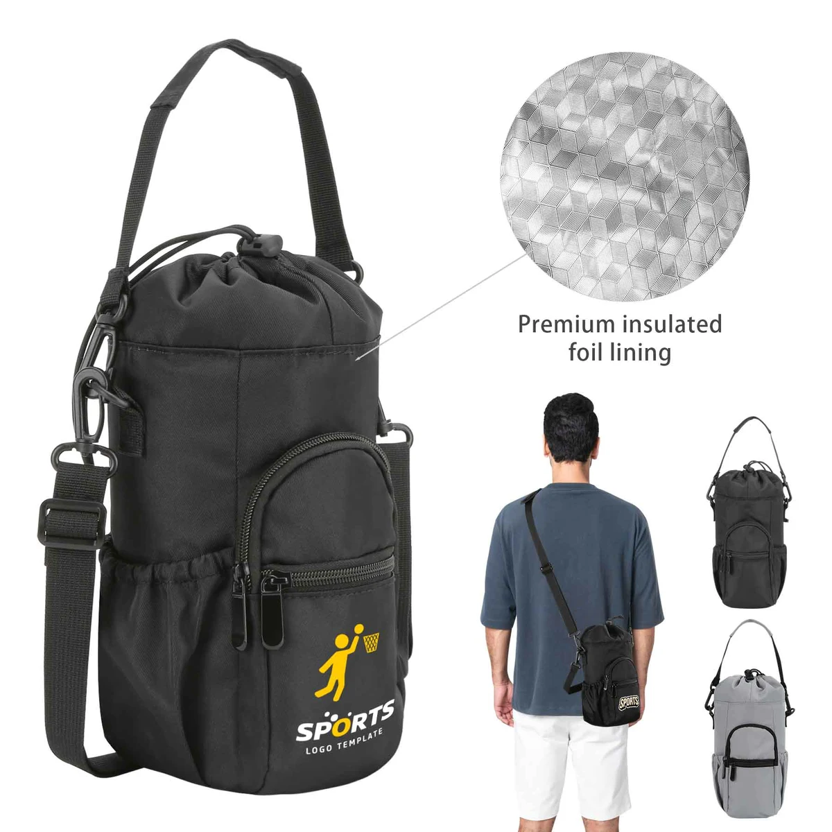 Golf Cooler Sling Bag With Drawstring Top 1