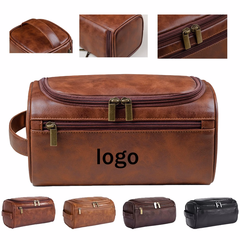 Travel Toiletry Leather Bag