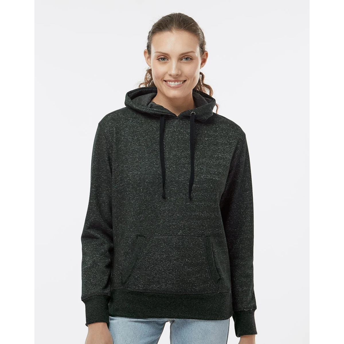 Women's Glitter French Terry Hooded Sweatshirt - 8860 1