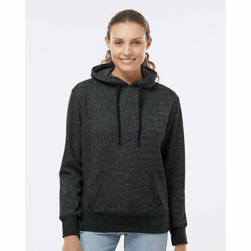Women's Glitter French Terry Hooded Sweatshirt - 8860