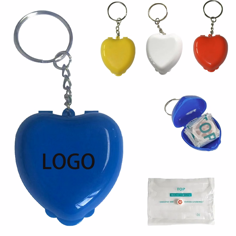MOQ 50 Heart CPR Keychain Face Shield