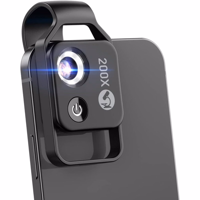 200X Phone Mini Pocket Microscope With LED Light