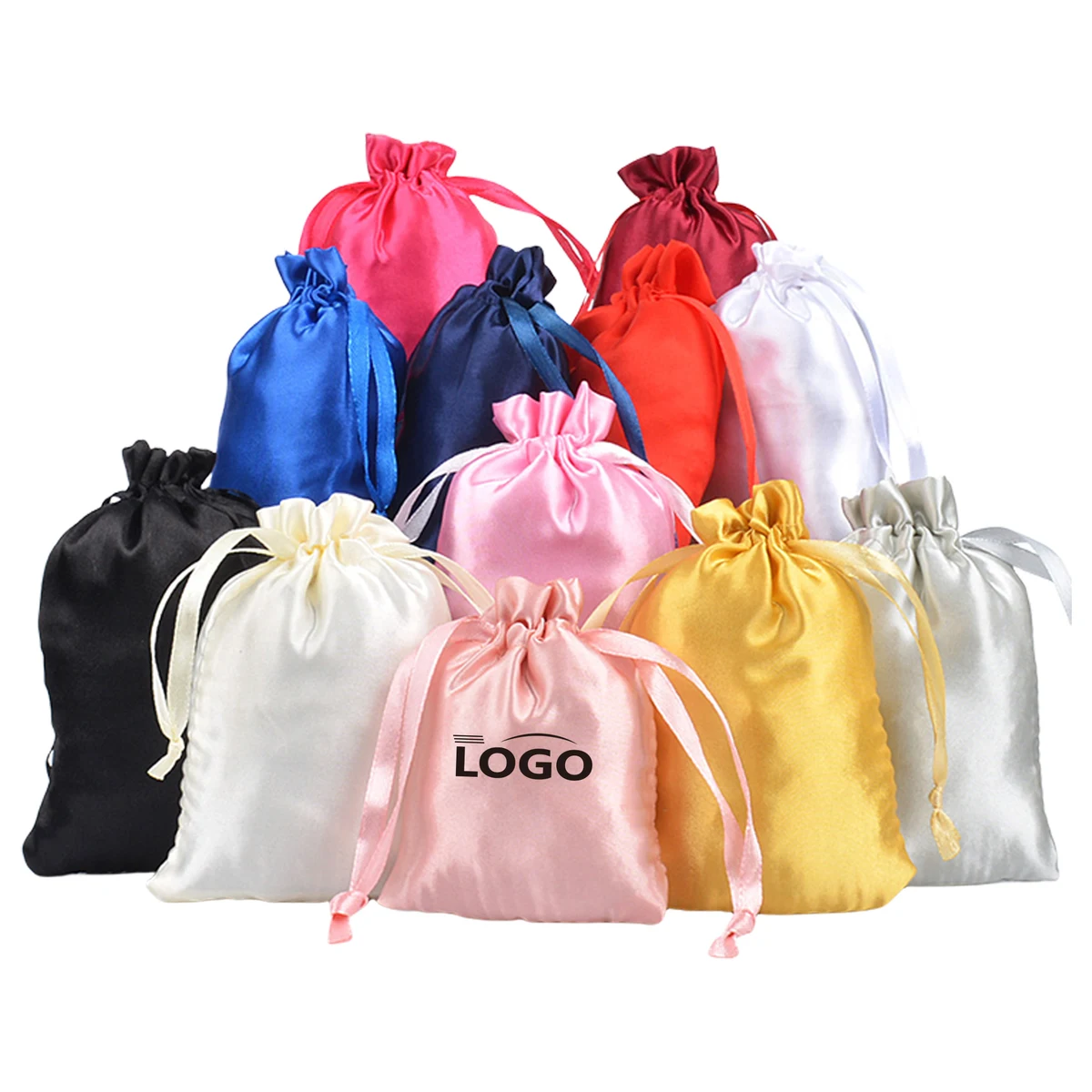 Satin Drawstring Bag Bundle Pocket Gift Bags 1