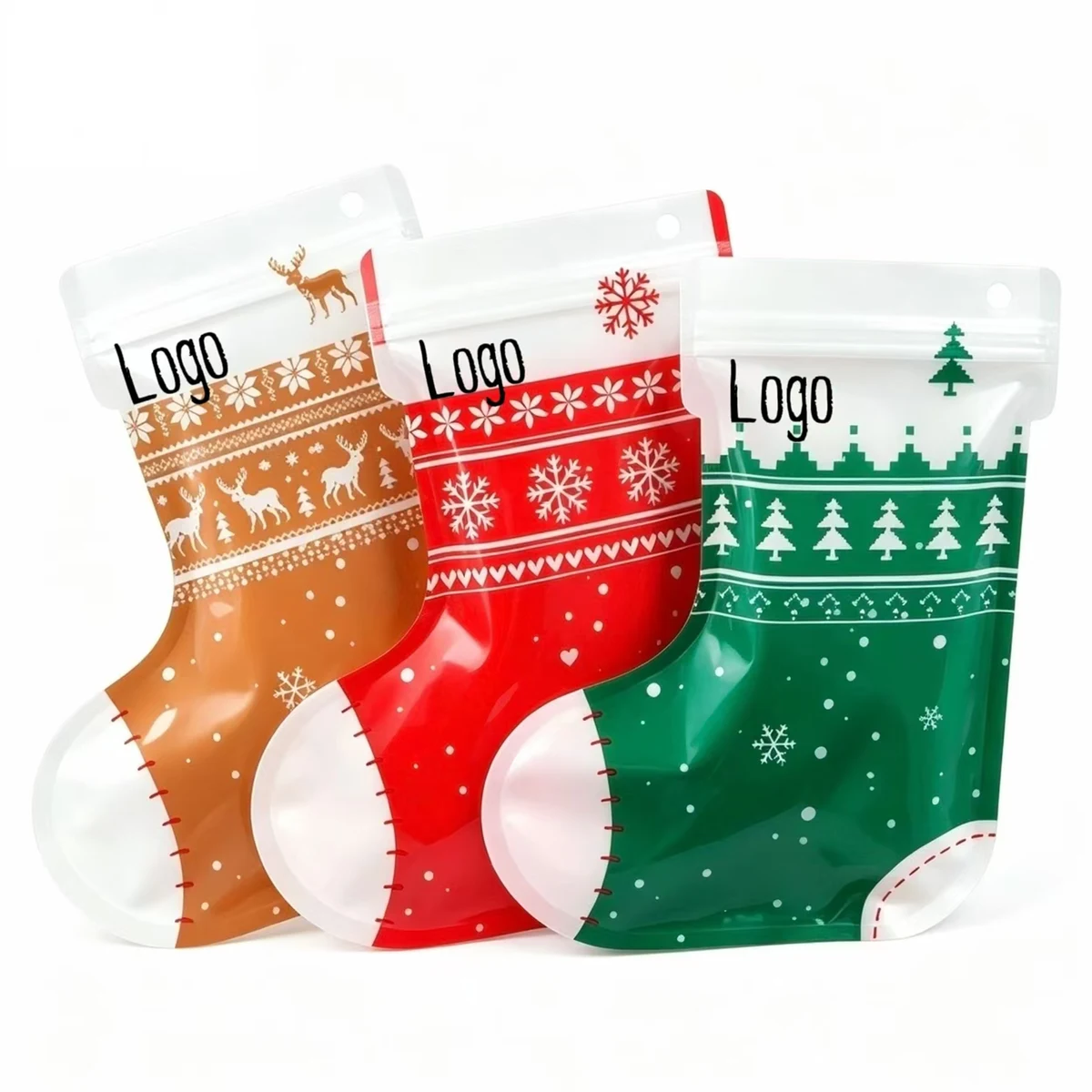 Christmas Stocking Zipper Storage Bags 1