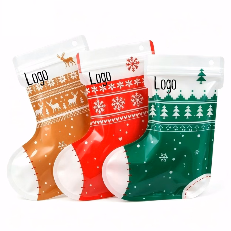Christmas Stocking Zipper Storage Bags