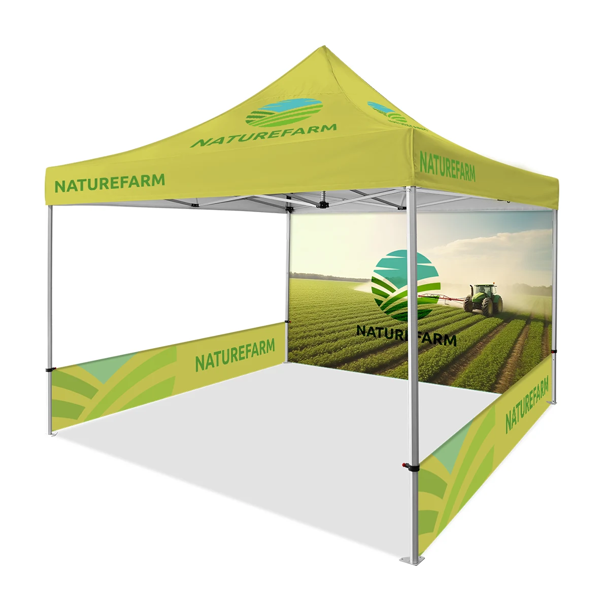 13x13ft Premium Hex Aluminum Frame Tent Kit w/Full Rear Wall & Half Side Walls 1
