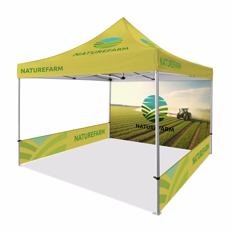 13x13ft Premium Hex Aluminum Frame Tent Kit w/Full Rear Wall & Half Side Walls