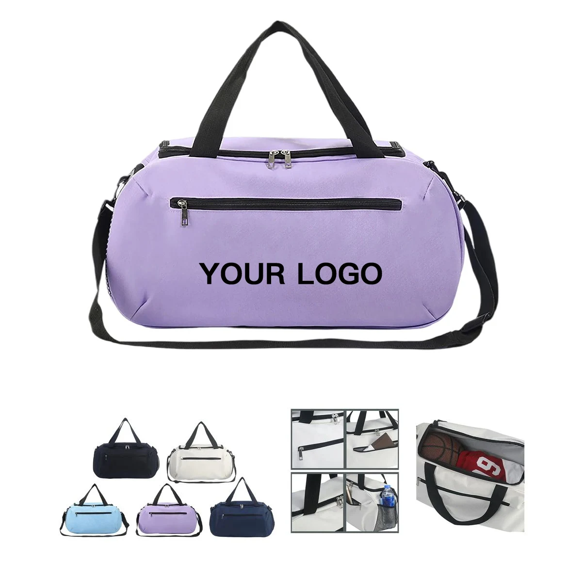 Spacious Gym Duffel with Zippered Pockets 1
