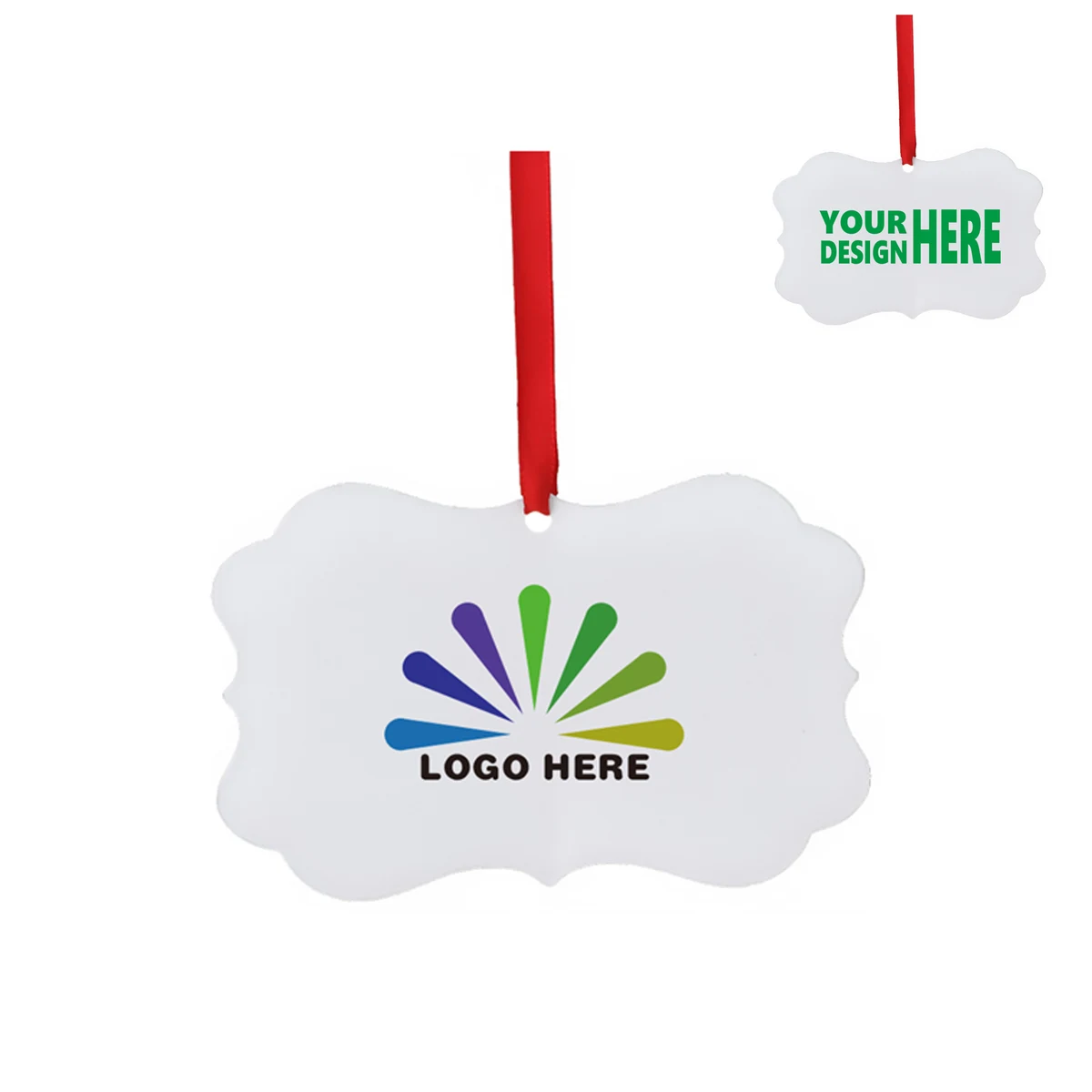 MOQ50 Aluminum Christmas Tree Ornaments with Logo 1