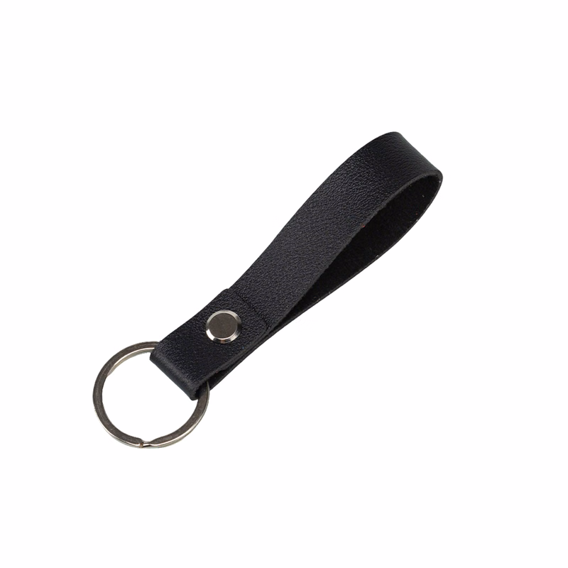 Polyurethane Leather Keychain With Metal Clip