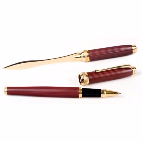 Inluxus Executive Style Snap-off Cap Rollerball Pen & Letter Opener Set