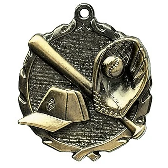 Baseball Wreath Medal, 1 3/4" 1