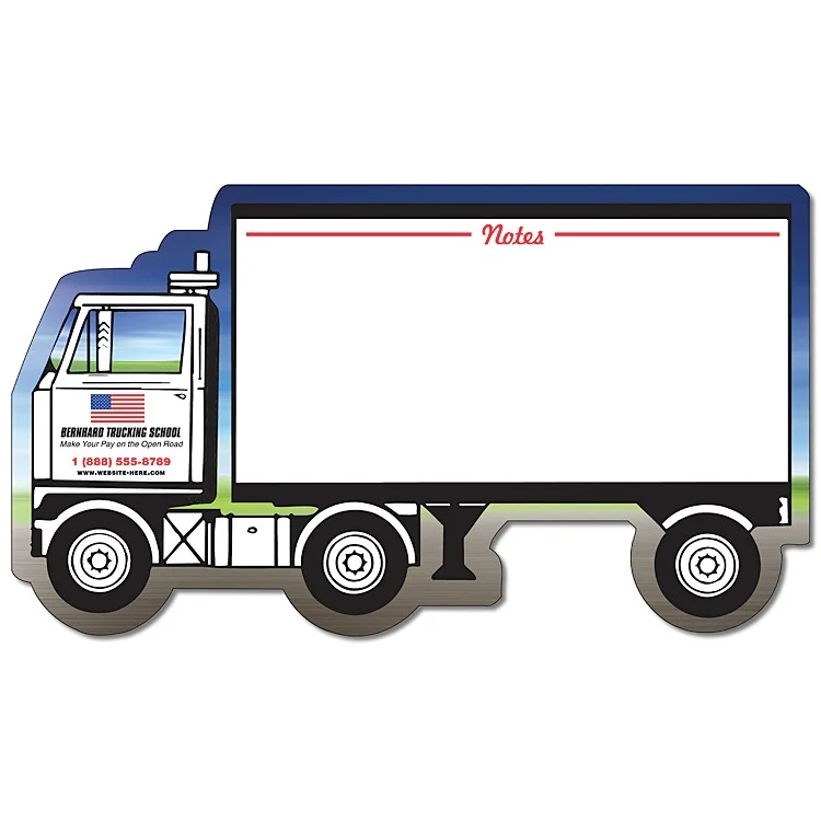Mini Memo Board Shape - 8.375x4.75 Laminated - SEMI-TRUCK / TRACTOR TRAILER - 14 pt. 1