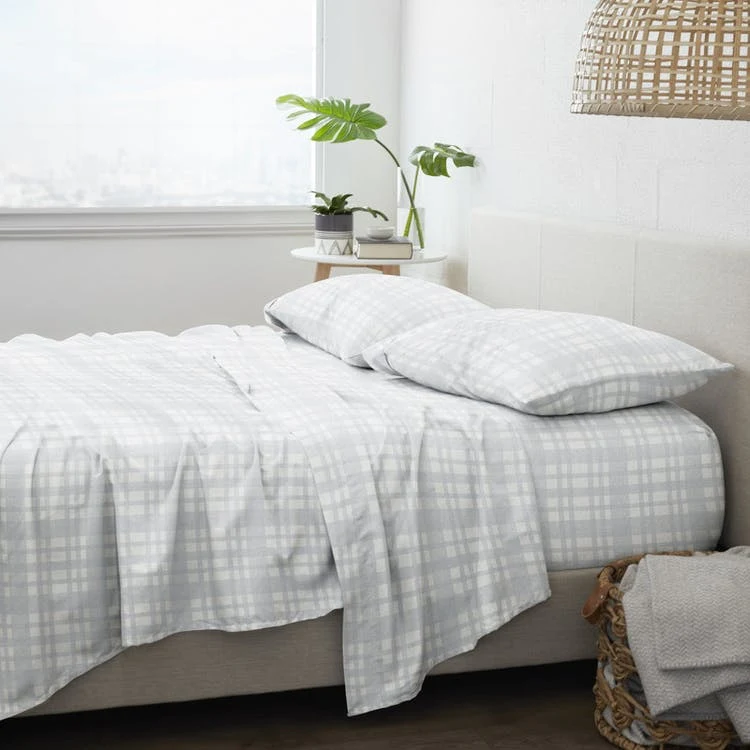 Flannel Bed Sheets - Full Light Blue 4 Set 1
