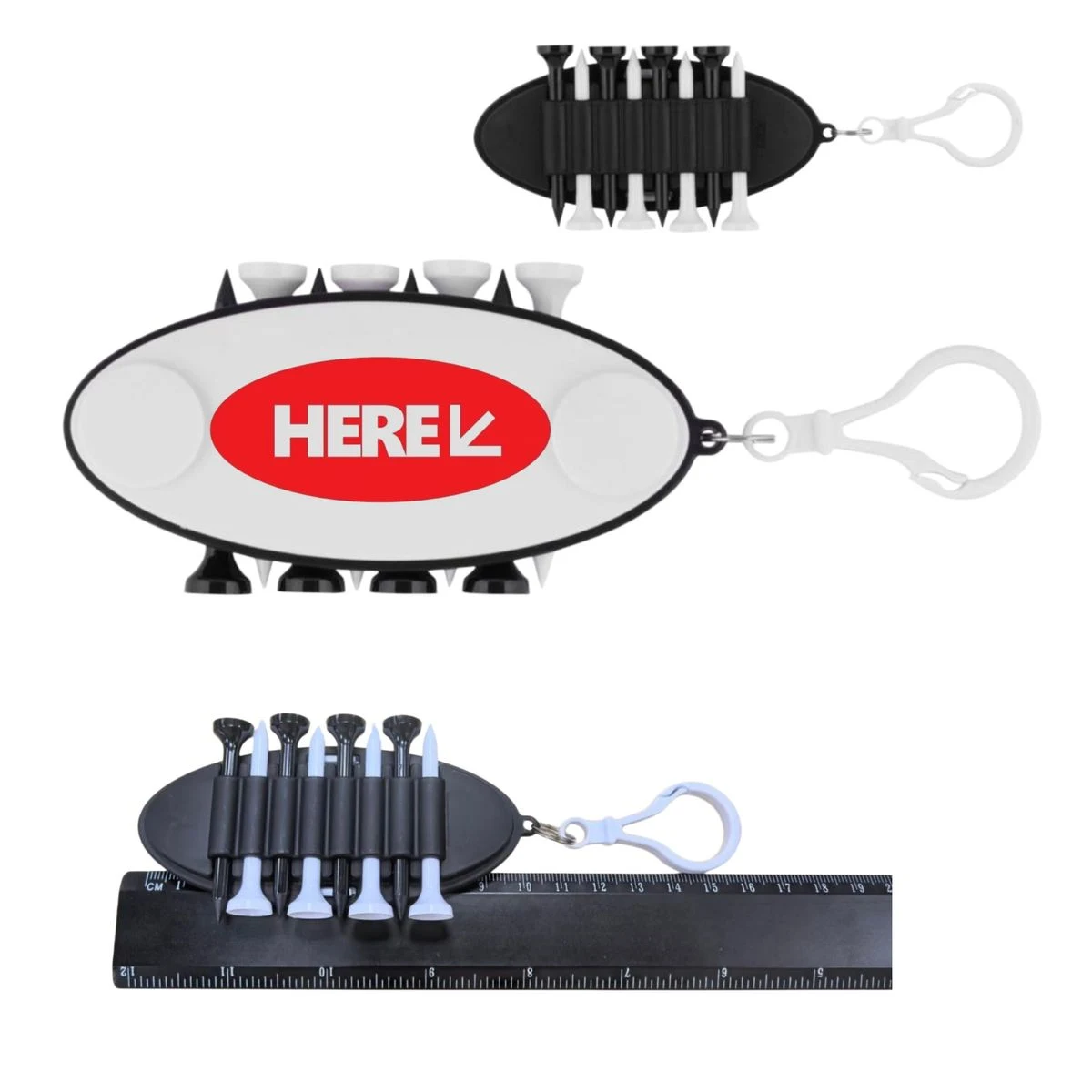 Golf Tee Carrier with Carabiner & Ball Marker 1