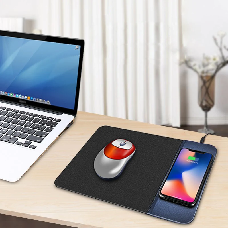 Qi Wireless Charger And Mouse Mat with PU and Rubber Material 1