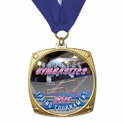 Full color 4 Star Square Medal