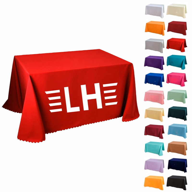 Reusable Warp Knitted Full Color Printed Table Throw