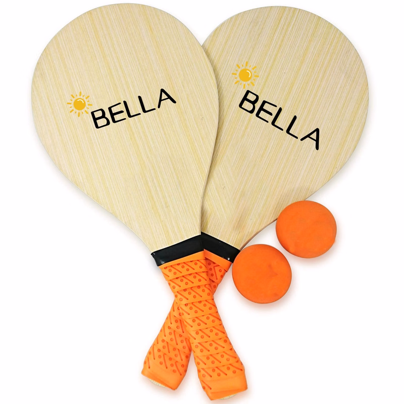 Wooden Beach Pickleball Paddle Included 2 Orange Balls