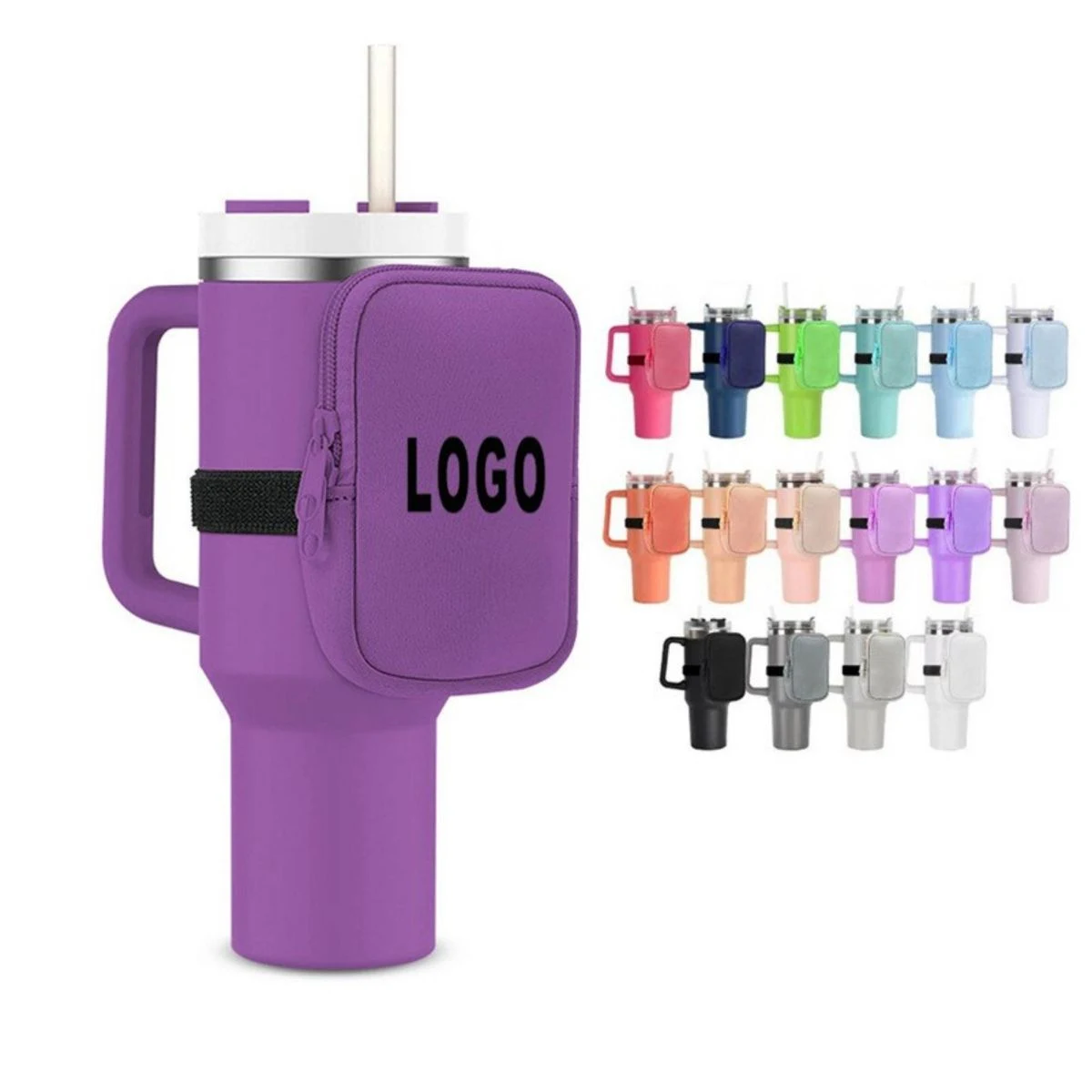 Neoprene Water Bottle Holder W/Adjustable Strap 1