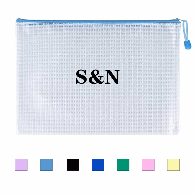 PVC Mesh Zippered Document Pouch