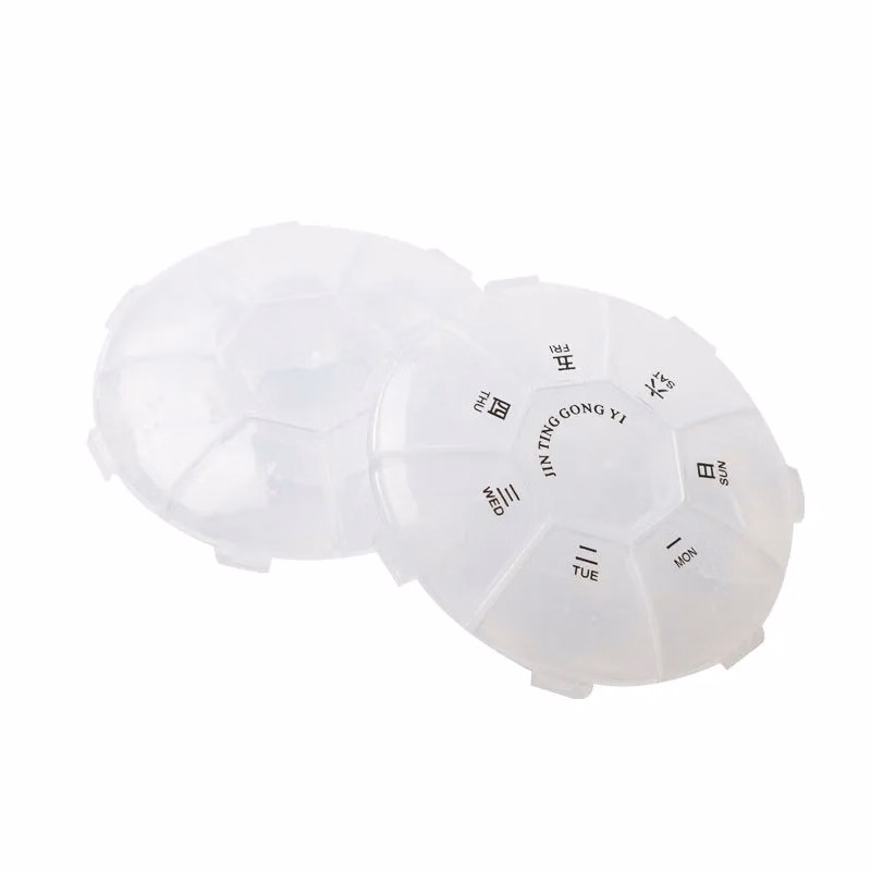 Round 7-Day Portable Pill Organizer