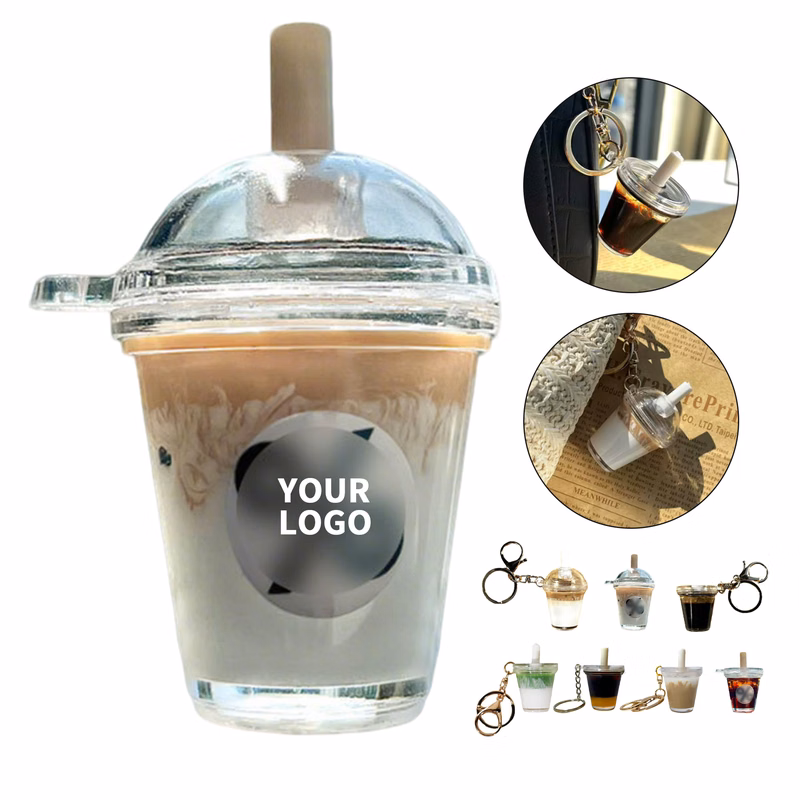 Mini Acrylic Iced Americano Coffee Keychain Magnet