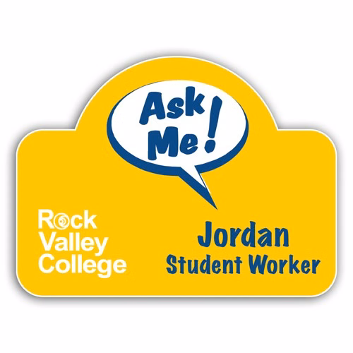 Full Color Name Badge, Full Color w/ Personalization (2.25"x3") Rectangle w/Oval Bump