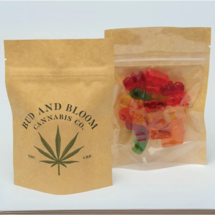 Full Color Stand Up Kraft Pouch w/Clear Back (4"W x 6"H 2"D) 1