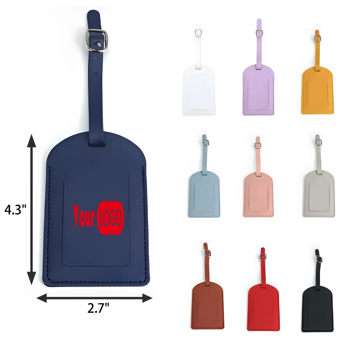 MOQ 50 PCS PU Leather Luggage Name Tag 1
