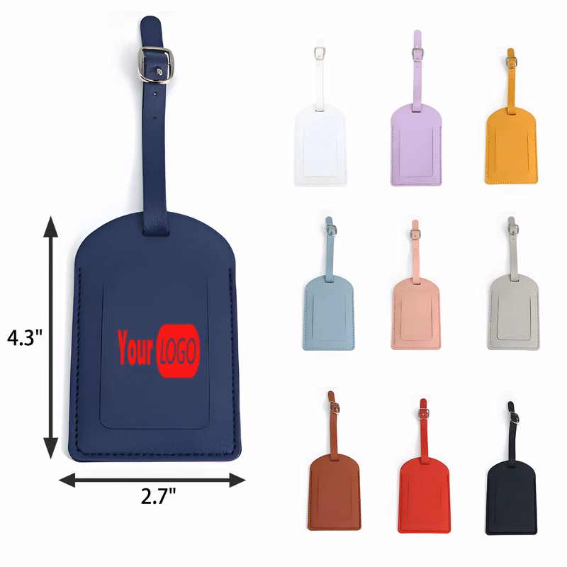 MOQ 50 PCS PU Leather Luggage Name Tag