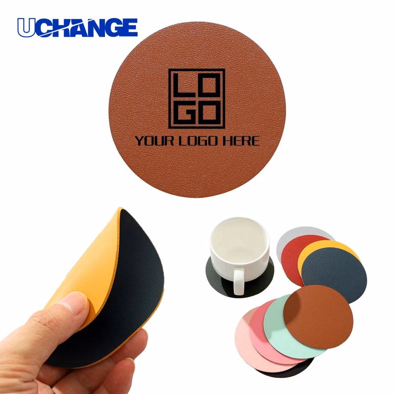 PU Leather Insulated Round Coaster Mat