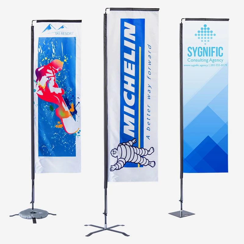 Custom 11' X 2.5' Large Rectangle Flag Banners 1