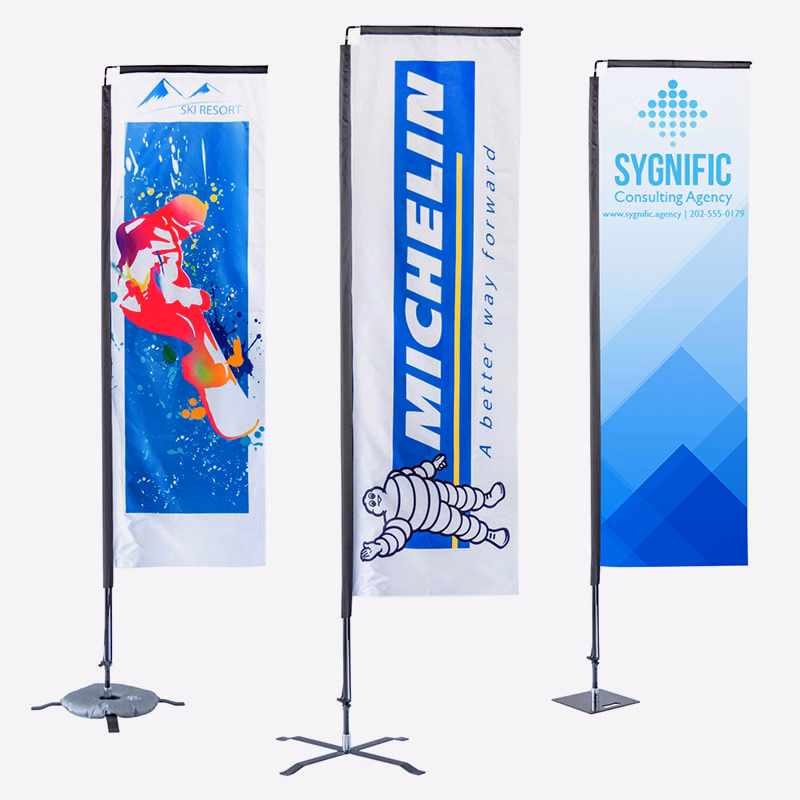 Custom 11' X 2.5' Large Rectangle Flag Banners
