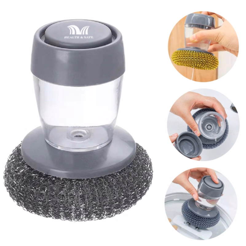 Press-Type Automatic Liquid-Filling Pot Brush Steel Ball
