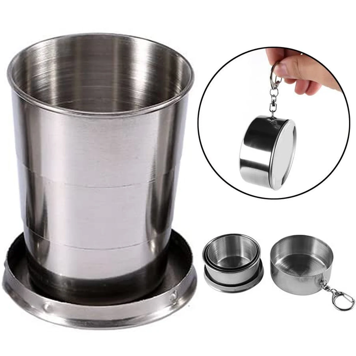 150ml Stainless Steel Portable Outdoor Travel Collapsible Cup 1