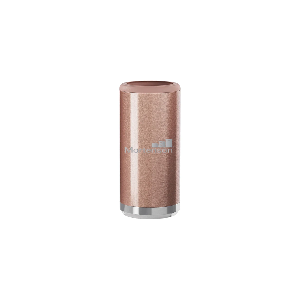 12 Oz. Glitter Rose Gold Maars Stainless Steel Skinny Can Cooler 1