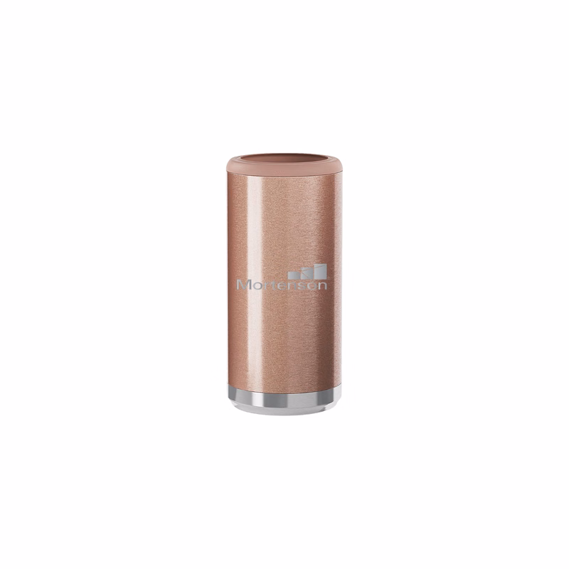 12 Oz. Glitter Rose Gold Maars Stainless Steel Skinny Can Cooler