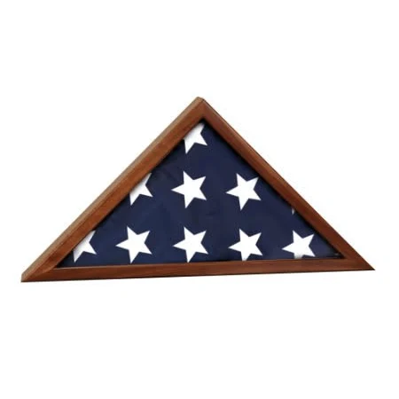 25 1/2" x 12 3/4" Walnut Genuine Flag Display Case 1
