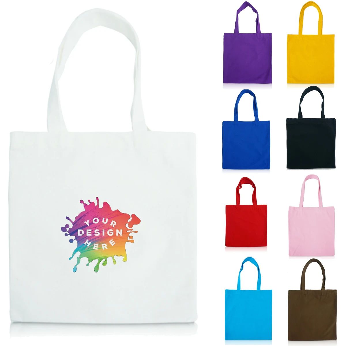Full Color Cotton Economical Tote MOQ 50, custom tote bag with logo imprint 1