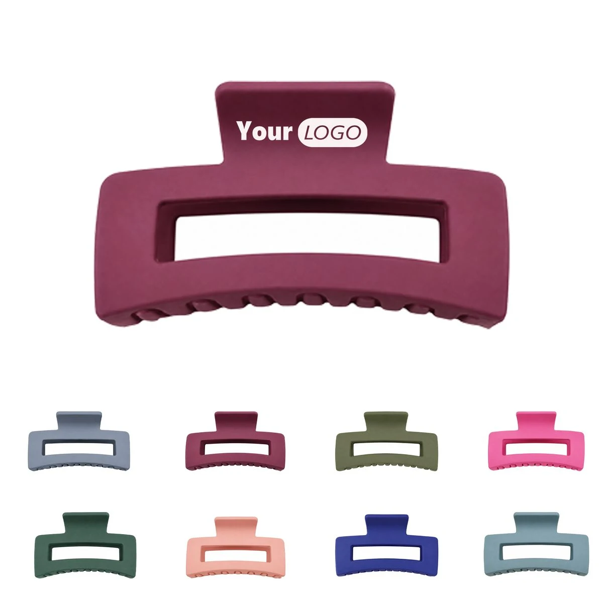 Matte Finish Rectangle Hair Claw Clip 1