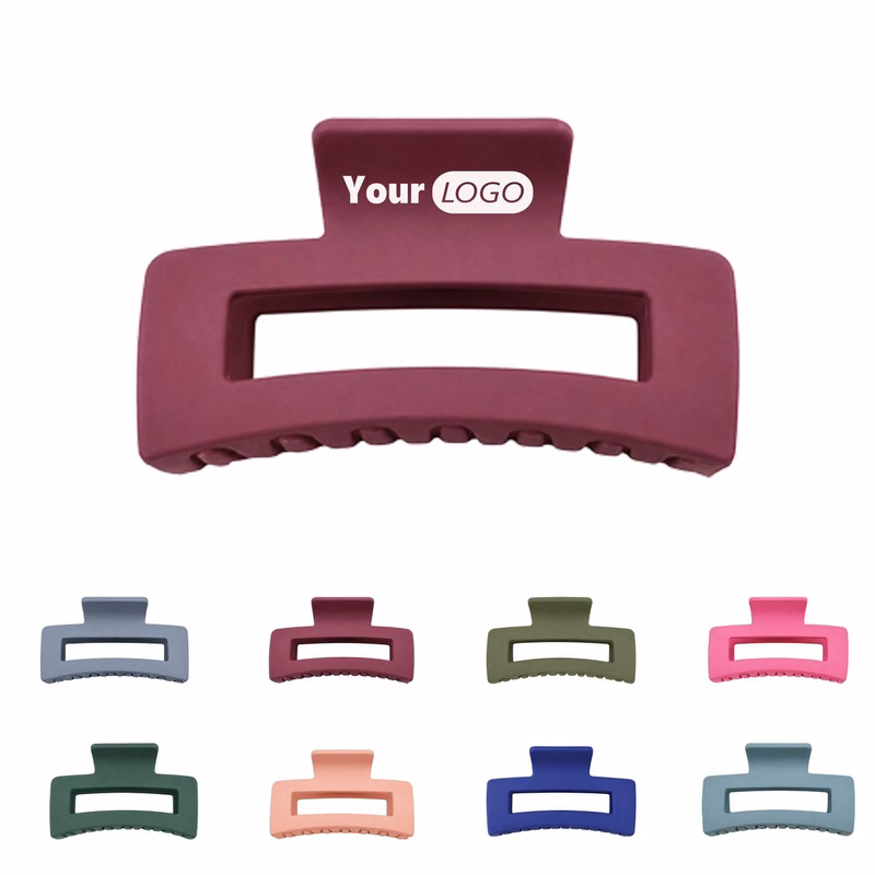 Matte Finish Rectangle Hair Claw Clip