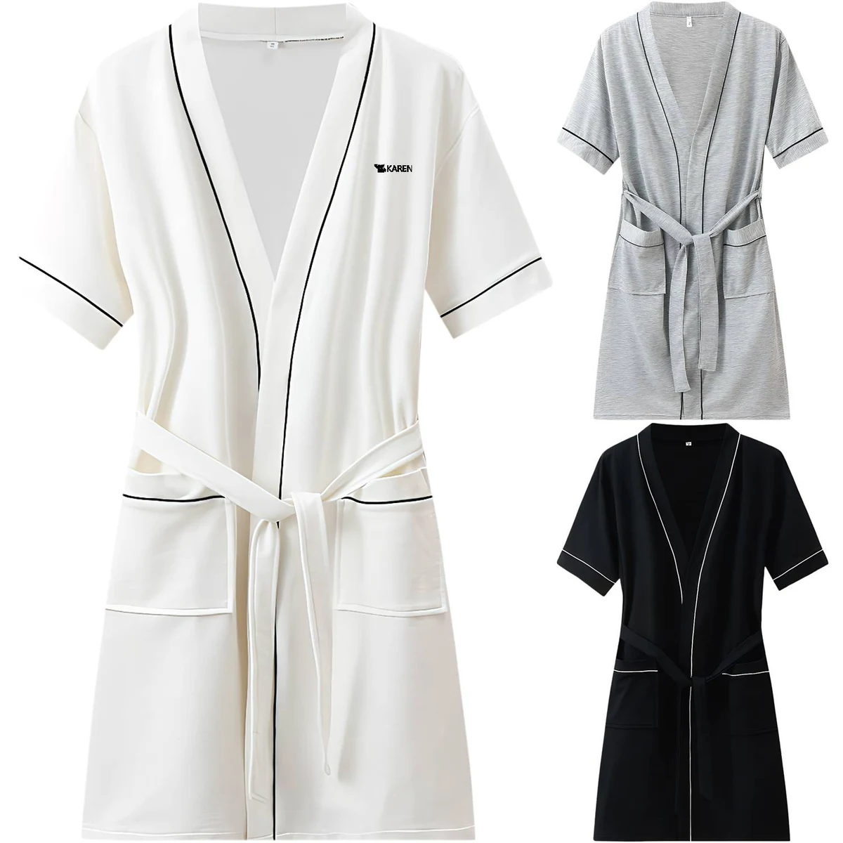 Short Sleeve Absorbent Bathrobe 1
