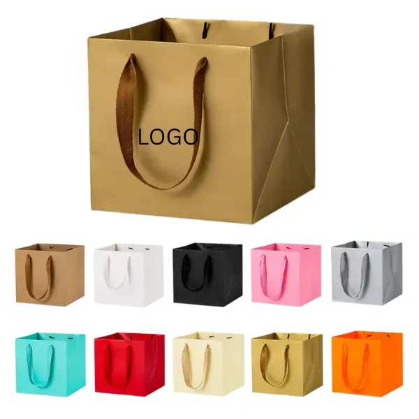 Square Kraft Paper Gift Tote Bag 1